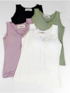 Lace Tank Top W/ Padded Chest Support 